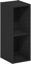 Furinno Fulda 2-Tier Space Saving Storage Shelf Bookcase, 8-Inch Width, Blackwood