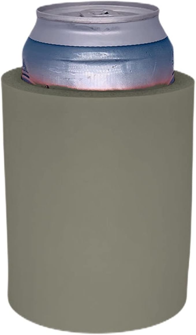 Blank Thick Foam Old School Can Cooler (6 Pack, Gray)