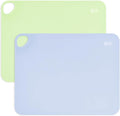 Olababy Fold N Go Silicone Placemat w Travel Case | Dishwasher Safe, BPA Free, Non-Slip, Waterproof | Mini Dining Mat for Infants, Babies, Toddlers and Kids (2, Kiwi/Blueberry)