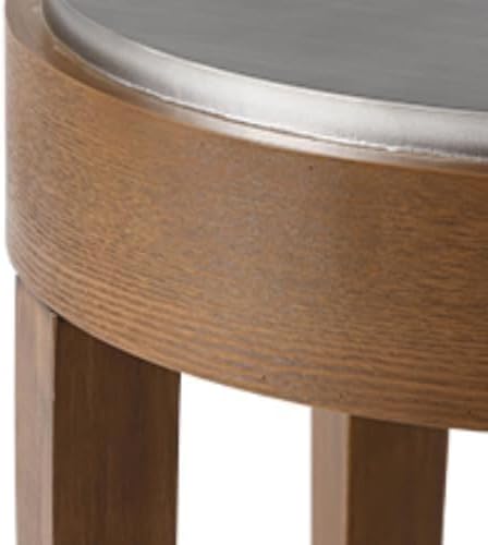 COSIEST Set of 2 Farmhouse Round End Table, 2-Tier Classic Brown Side Table, Wood Accent Table with Storage Shelf for Living Room, Bedroom, Office, Distressed Glaze Finish (Brown & Silver)