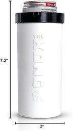 The Kong Skinny Can - Portable Coozie or Bottle Cooler/Cup With Detachable, Expandable, Hose To Funnel Your Drink (White)