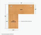 VWINDESK 48 x 27.5 x 1 Inch 100% Solid Bamboo Desk Table Top Only,for Standing Desk Home Office Desk(Right Angle)