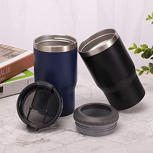 4 in 1 Stainless Steel Can/Bottle Insulator, 14oz Two-Way Lids SUS Insulated Can Cooler, Beer Bottle holder (Black)