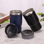 4 in 1 Stainless Steel Can/Bottle Insulator, 14oz Two-Way Lids SUS Insulated Can Cooler, Beer Bottle holder (Black)