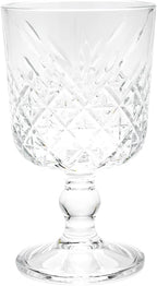 Restaurantware-Timeless 11 Ounce Goblet Glasses, Set of 12 Etched Cocktail Glasses - Stemmed, Dishwasher-Safe, Clear Glass Water Goblets, Chip-Resistant, For Whiskey Or Cocktails