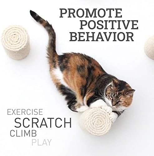 Catastrophic Creations Floating Cat Scratching Post, Hand-Crafted Sisal Cat Scratcher Post, Wall Cat Shelves & Scratching Posts for Indoor Cats, Durable & Modern Cat Furniture (1 Pc)