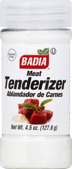 Badia Meat Tenderizer, 4.5 oz - Unseasoned Enzyme Blend for Tender Cuts of Beef, Pork, Poultry (Pack of 2)