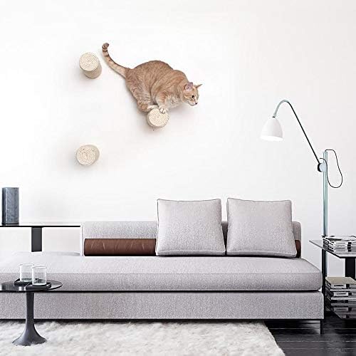 Catastrophic Creations Floating Cat Scratching Post, Hand-Crafted Sisal Cat Scratcher Post, Wall Cat Shelves & Scratching Posts for Indoor Cats, Durable & Modern Cat Furniture (3 Pc)