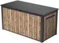 Outdoor Storage Deck Box, 170 Capacity, 27.7L x 57W x 29H inches (Ash Wood Brown)