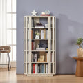 Tall Book Shelf Unit Combo, 5 Layer Storage Shelves Organizer, Modular Open Back Grid Bookcase for Home Office Decor, White Oak