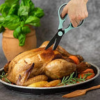Country Kitchen Kitchen Scissors, Stainless Steel Kitchen Shears, Cooking Scissors for Cutting Meat, Chicken, Herbs and Produce with Blade Cover and Soft Grip Handles, Mint