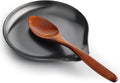 VanlonPro Stainless Steel Spoon Rest, Spatula Ladle Holder, Stainless Steel Utensil Spoon Rest Holder, Brushed Finish, Dishwasher Safe 5.9 x 5.1 Inch (Round Black 1PC)