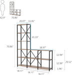 Tribesigns 9 Shelves Bookshelves, Industrial Ladder Corner Etagere Bookcase, Rustic 6-Tier Display Open Shelf Storage Organizer for Living Room