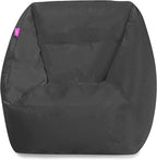 Posh Creations Structured Comfy Bean Bag Chair for Gaming, Reading, and Watching TV, Coronado Chair, Microsuede - Charcoal Gray
