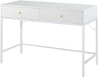 SUPERJARE Vanity Desk with Drawers, 47 inch Computer Desk, Modern Simple Home Office Desks, Makeup Dressing Table for Bedroom - White