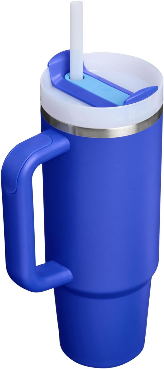 STANLEY Quencher H2.0 Flow State Tumbler, 30 oz, Cobalt | Handle and Straw | 3-Position Lid | Cup Holder Compatible for Travel | Insulated Stainless Steel Cup | BPA-Free