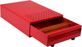 DIBTSA Large Size Espresso Coffee Knock Box Drawer, Stainless Steel Pull-Out Style Coffee Grounds Powder Container Bin for Cafes Restaurant Home Bar, 14.96 x 10.03 x 3.93 inch (Red)
