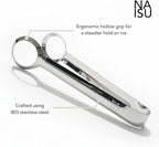 NAISU Premium Clear Ice Tongs, 430 Stainless Steel for Precision Grip for Clear Ice Spheres, Rust-Resistant for Bar & Home Use, Ice Ball Tongs, Ice tong for whisky ice
