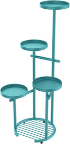 TOSKING 5 Tier Metal Plant Stand Indoor， Plant Shelf, Corner Shelf Flower Pot Stand for Outdoor Plant Stand for Living Room Balcony Garden Patio Bedroom (Blue, 38in)