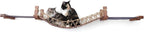 CatastrophiCreations Cat Bridge Wall-Mounted Play and Lounge Toy Cat Tree with Fabric Lounger for Pets, Onyx Bamboo/Natural Canvas