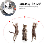 VSTARCAM Pet Camera with Laser, 3MP 2.4GHz WiFi Interactive Dog & Cat Laser Toy with Night Vision, Motion Detection Alerts, APP Remote Control Indoor Security Camera for Pet Monitoring