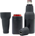 3 in 1 Can and Beer Bottle Insulator, Double Wall Stainless Steel Insulated Can Cooler, Beer Bottle Holder 12oz 14oz 17oz (12oz Can&Bottle BK)