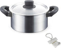 J-kitchens Dining Product, Double-Handled Pot, Lid Not Easy To Roll, 7.9 inches (20 cm), Gas Induction Compatible, Made in Japan, With Original Tag