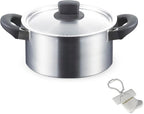 J-kitchens Dining Product, Double-Handled Pot, Lid Not Easy To Roll, 7.9 inches (20 cm), Gas Induction Compatible, Made in Japan, With Original Tag