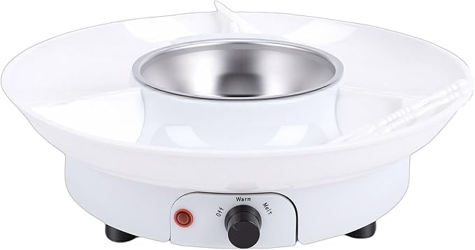 Dpofirs Chocolate Fondue Pot Set Electric Melting Machine, 3 Sections Tray, Cheese Warmer for Couple Family & Date Night Idea House Warming Holidays Essentials (US)