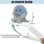 Creative Drainage Sponge Holder: Traceless Glue, 3D Printed Funny Kitchen Sink Holder, Keeps Sponge Dry – for Scrub Daddy (1, Grey)