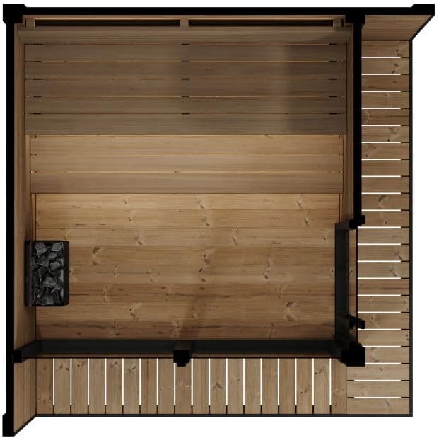 GL6 Outdoor Sauna Kit, Garden Luxury-Series Outdoor DIY Sauna Kit, Thermo-Spruce, up to 6 Persons Bundles (Sauna Heater and Sauna Stones Included) (Drop 9 WiFi - Glass)