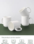 DOWAN Large Coffee Mug, 20 oz Ceramic White Coffee Mugs Set of 6 | 20oz large white ceramic mug set of 6, comfortable handle, lead-free porcelain & easy to clean, microwave & dishwasher safe