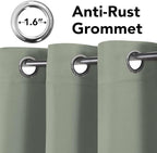 H.VERSAILTEX Room Darkening Curtains for Living Room Light Reducing Thermal Insulated Window Treatment Panels/Drapes Grommet Top 2 Panels Sea Grass - 52 x 96 Inches