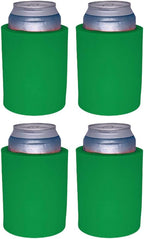 Blank Thick Foam Old School Can Cooler (4 Pack, Kelly Green)