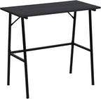 FurnitureR Home Office Computer Desk, Compact Writing Desk Study Desk with Metal Frame for Apartment, Dorm, Bedroom, Small Space (39.4 Inch, Black)