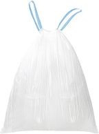 6 Gallon Trash Bags Drawstring, Pack of 35, Garbage Bags, 55x66cm, 9.5g/pcs, Unscented, White