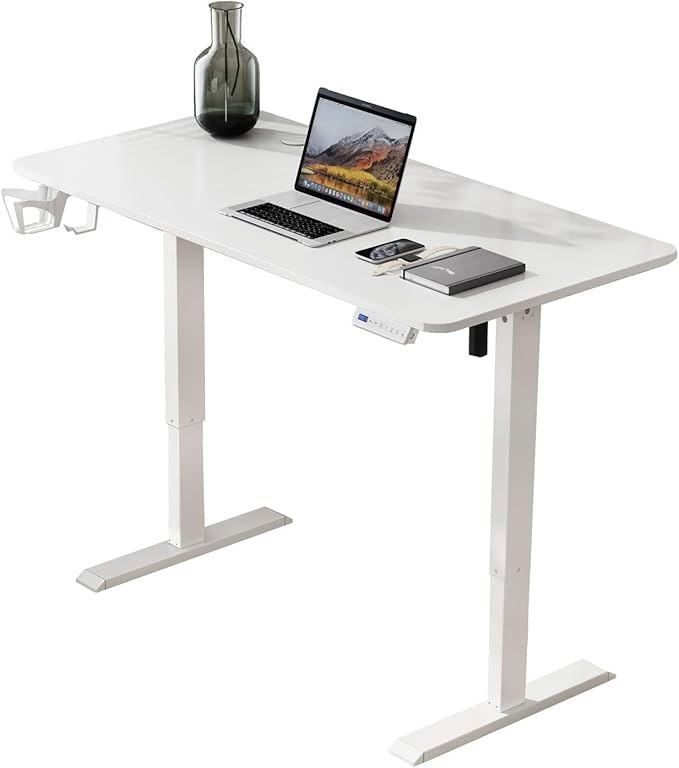 Large 63Inch Electric Standing Desk Height Adjustable, Sit Stand up Desk Home Office Computer Ergonomic Desk Memory Preset with Pencil Tray…