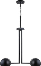Capital Lighting 433141MB Hadley Urban/Industrial Curvy Arm Dome Chandelier, 4-Light 240 Total Watts, 21" H x 27" W, Matte Black