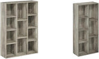Furinno 11-Cube and 7-Cube Reversible Open Shelf Bookcases in French Oak