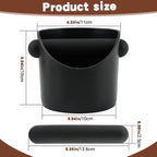 Espresso Knock Box 4.3 Inch, Compact Coffee Grounds Bin with Removable Knock Bar and Non-Slip Base, Splash-Proof for Most Espresso Machines for Home, Cafes, Restaurants