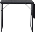 FurnitureR 31.5 inch Small Study Writing Table with Storage Bag Space Saving for Home Office, Modern PC Metal Frame Computer Desk, Black