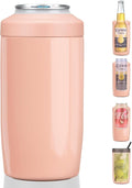 4-in-1 Slim Can Cooler Easy to Hold Insulated Beer Can Holder Double-walled Stainless Steel for All 12 Oz Cans Gift (Jelly Pink)