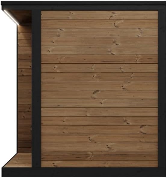 GL4 Outdoor Sauna Kit, Garden Luxury-Series Outdoor DIY Sauna Kit, Thermo-Spruce, up to 4 Persons Bundles (Sauna Heater and Sauna Stones Included) (Harvia The Wall SWS60 - Stainless Steel)