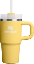 STANLEY Quencher H2.0 Flow State Tumbler, 14 oz, Daffodil | Handle and Straw | 3-Position Lid | Cup Holder Compatible for Travel | Insulated Stainless Steel Cup | BPA-Free
