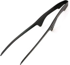 Todai 9.4-Inch Stainless Steel Non-Slip Yakiniku BBQ Tongs (Black)