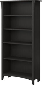 Bush Furniture Salinas 5 Shelf Bookcase, Tall Bookshelf for Living Room and Home Office
