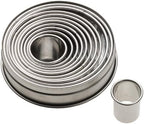 Ateco Plain Edge Round Cutters in Graduated Sizes, Stainless Steel, 11 Pc Set