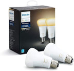 Philips Hue 2-Pack White Ambiance 60W Equivalent Dimmable LED Smart Bulb (Works with Alexa Apple Homekit and Google Assistant), 2 Bulbs (453092)