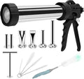 lyrlody Jerky Gun Kits, Sausage Stuffer, Beef Jerky Gun, Sausage Maker Machine, 1LB Stainless Steel Jerky Gun for Ground Meat with 5 Nozzles