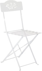 Alpine Corporation Indoor/Outdoor 3-Piece Bistro Set Folding Table and Chairs Patio Seating, White